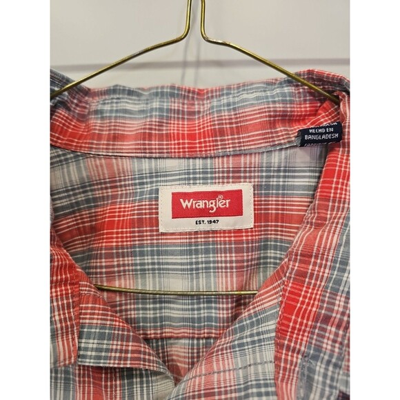 Wrangler Western Core Cowboy Wash Shirt Men's L Chest Flap Pockets - Picture 3 of 5